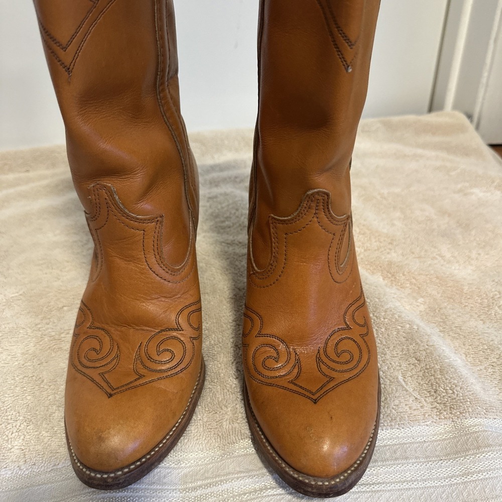 Vintage Western Dingo Boots Leather Heeled Rodeo Embroidered Cowboy Women's SZ 7 - Picture 7 of 16